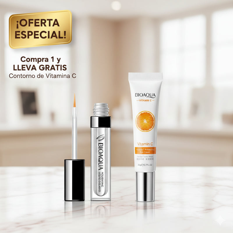 Combo Mirada Perfecta:  Alargador de Pestañas + Crema de Vitamina C GRATIS.